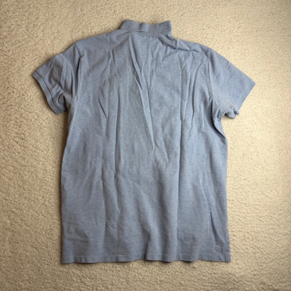 Polo Ralph Lauren Big Pony Polo Shirt Mens XL Custom Fit Blue Short Sleeve Pique - Picture 4 of 6